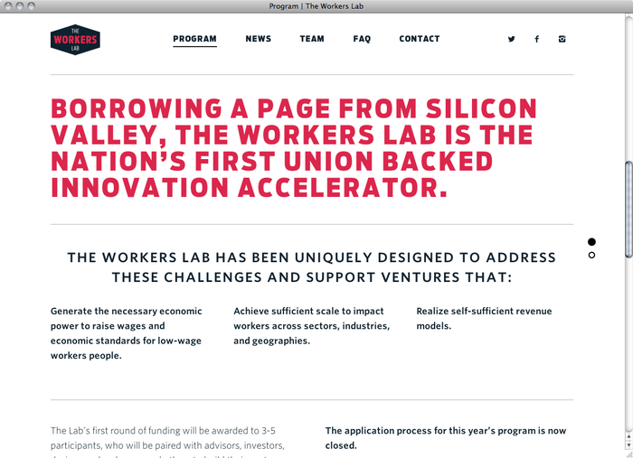 The Workers Lab website 4