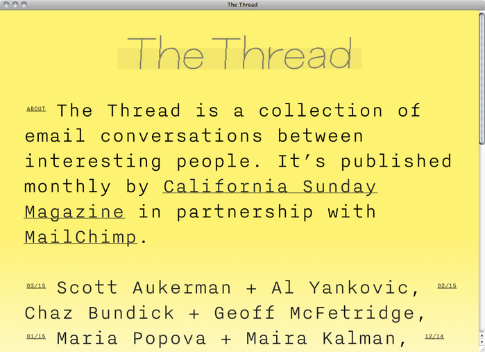 The Thread website 3