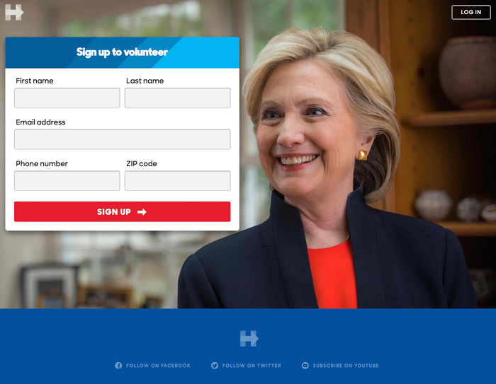 Hillary for America website and logo 2