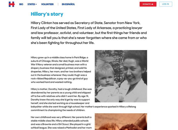 Hillary for America website and logo 3
