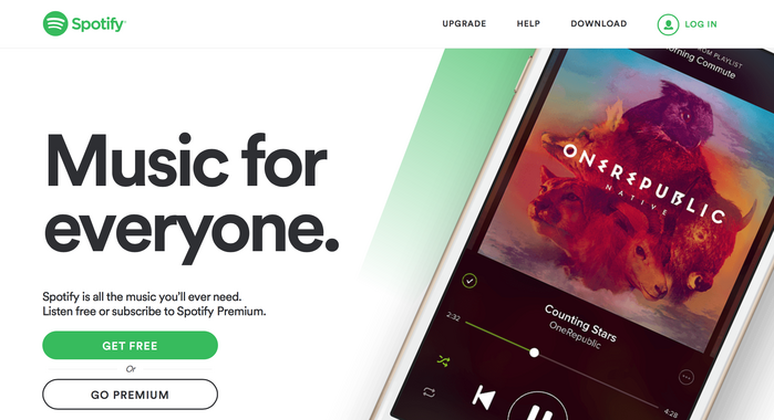 Spotify website (2015) 1