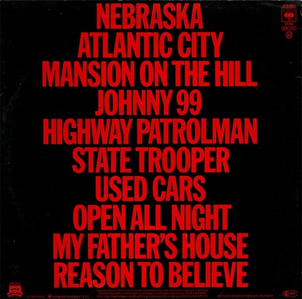 Bruce Springsteen – Nebraska album art 2