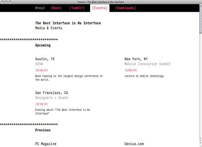 The Best Interface is No Interface website 4
