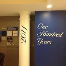 Bentley University exhibit signs