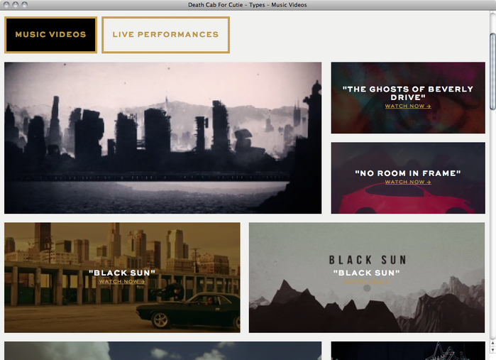 Death Cab For Cutie website 4