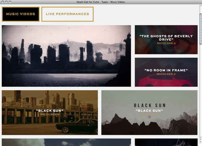 Death Cab for Cutie website 4