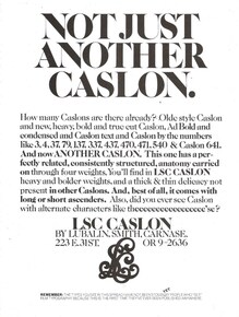 LSC Caslon typeface ad