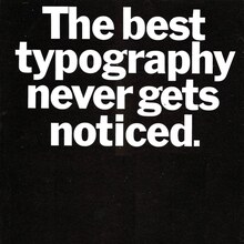 SH&L ad: “The best typography never gets noticed.”