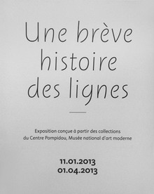 <cite>Une bréve histoire des lignes</cite> exhibition signs