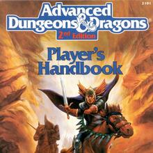 <cite>Advanced Dungeons &amp; Dragons</cite>, 2nd Edition logo and handbooks