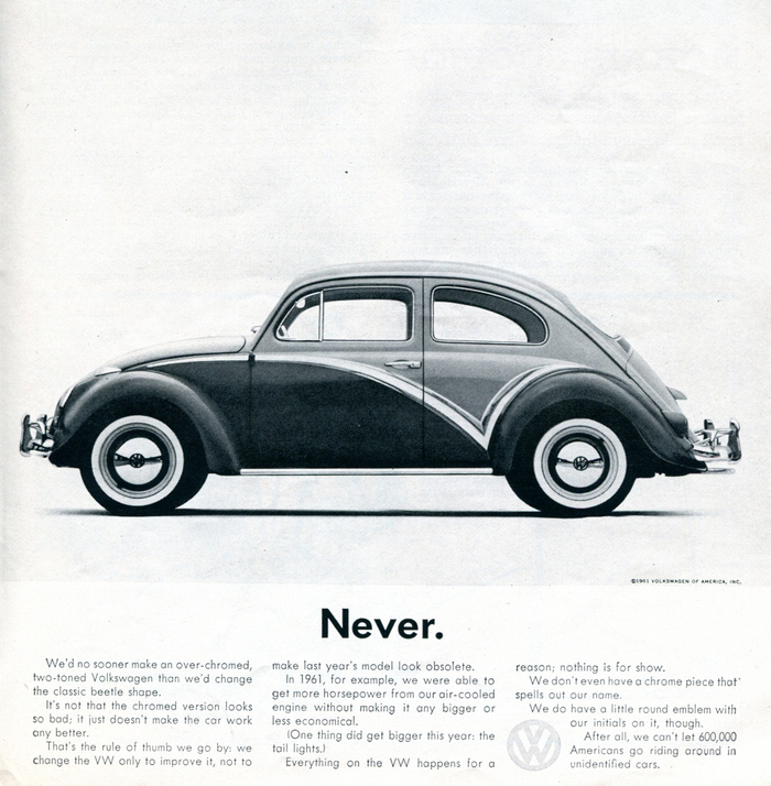 “Never.” Car and Driver, Nov 1961