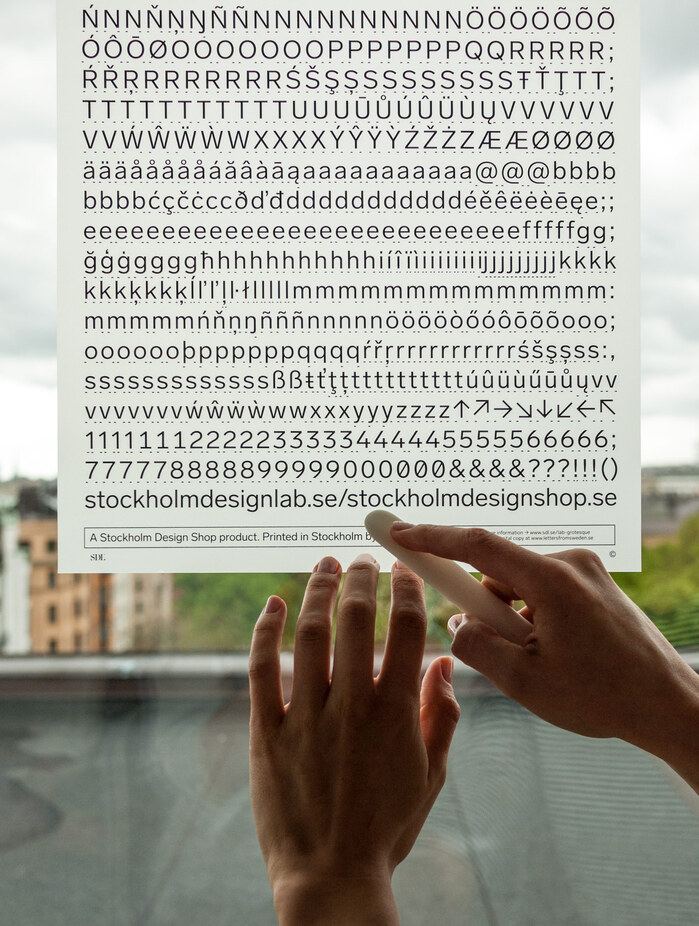 Lab Grotesque Letraset-style transfer sheet 5