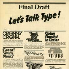 <cite>Let’s Talk Type!&nbsp;</cite>from <cite>Metropolis </cite>newspaper