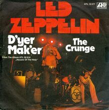 Led Zeppelin – “D’yer Mak’er” / “The Crunge” German single cover