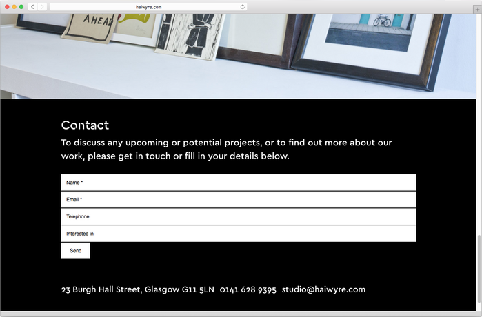Haiwyre studio website 9
