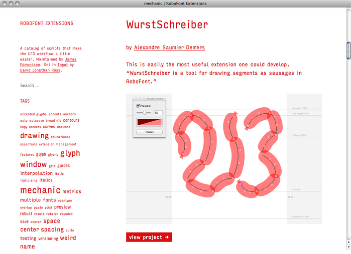 RoboFont Extensions website 3
