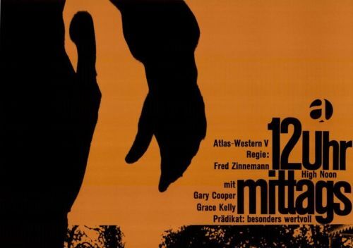 12 Uhr mittags (High Noon) movie poster, German rerelease and Atlas Film logo 1