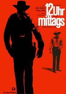 <cite>12 Uhr mittags</cite> (High Noon) movie poster, German rerelease and Atlas Film logo