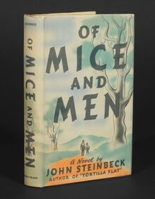 <cite>Of Mice and Men</cite> by John Steinbeck, first edition