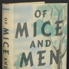 <cite>Of Mice and Men</cite> by John Steinbeck, first edition