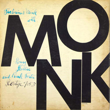 <cite>Monk: Thelonious Monk with Sonny Rollins and Frank Foster </cite>album art <cite>Monk: Thelonious Monk with Sonny Rollins and Frank Foster </cite>album art