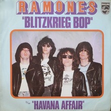 Ramones – “Blitzkrieg Bop” / “Havana Affair” French single cover