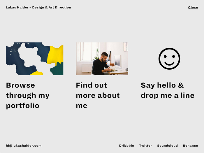 Lukas Haider Design &amp; Art Direction website 2