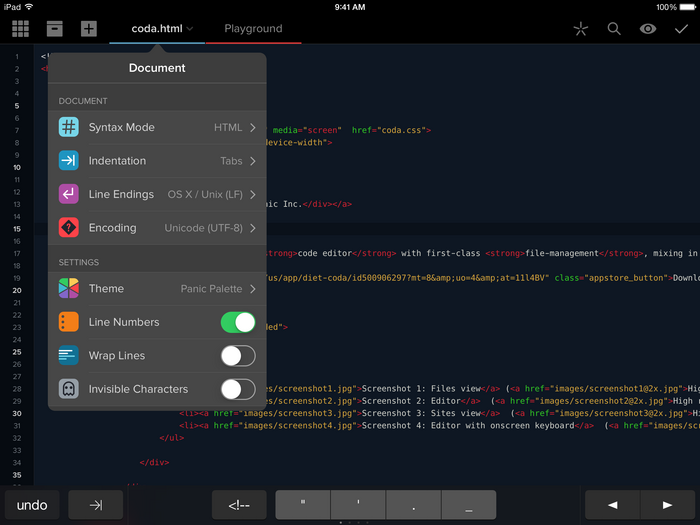 Coda for iOS 2.0 app 2