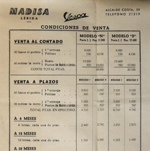 Madisa Lérida Vespa conditions of sale