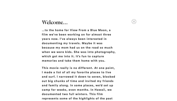 View From A Blue Moon website & trailer 2