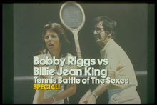 <cite>ABC Sports Special: Tennis Battle of The Sexes: Bobby Riggs vs Billie Jean King</cite> TV title card