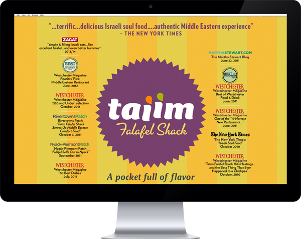 Taiim Falafel Shack logo and website 2