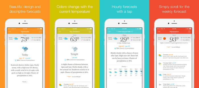 App colors change with the temperature