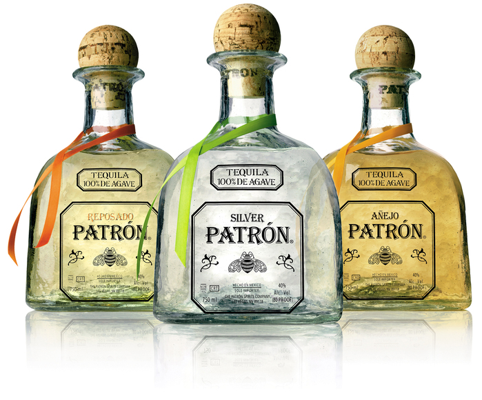 Patrón logo and bottles 1