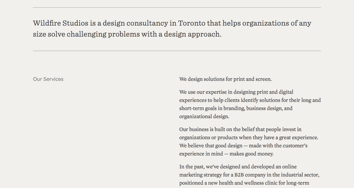 Wildfire Studios website 3