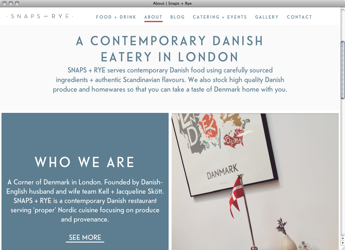 Snaps and Rye website 3