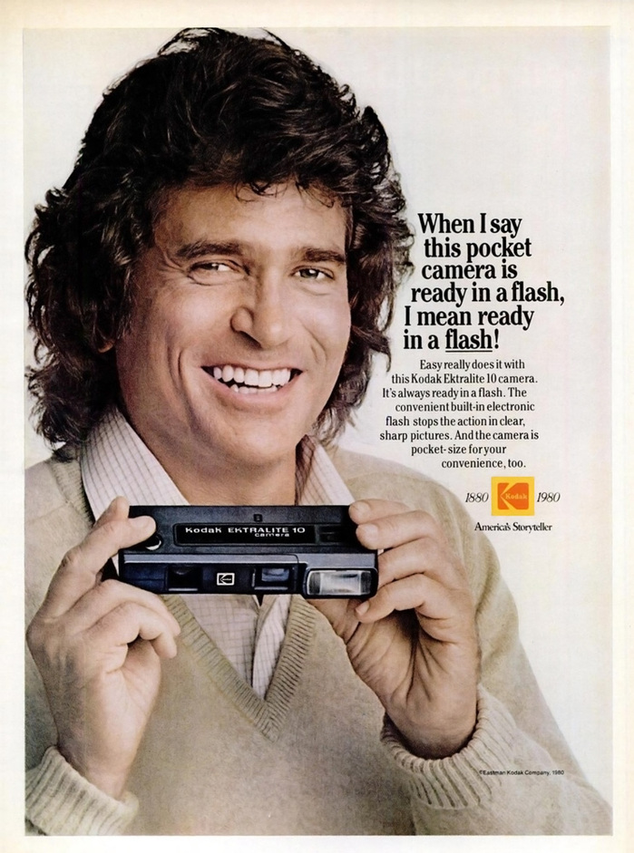 “When I say this pocket camera is ready in a flash, I mean ready in a flash!” — Ebony magazine, May 1980.