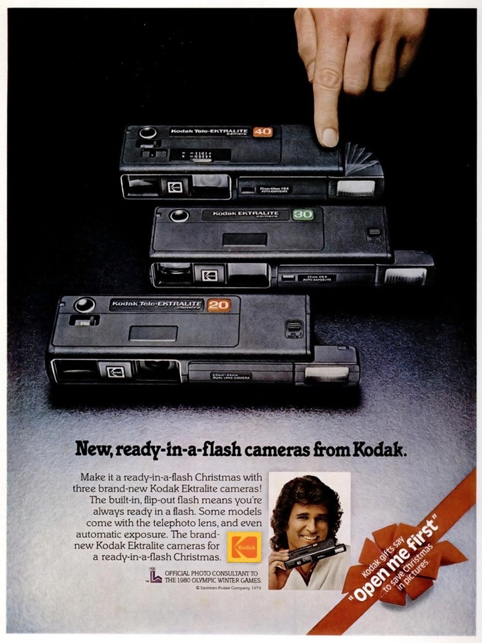 “New, ready-in-a-flash cameras from Kodak.” — Ebony magazine, November 1979