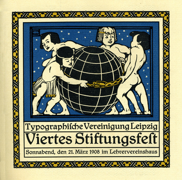 Typographische Vereinigung Leipzig, Viertes Stiftungsfest 1908
Sonnabend, den 21. März 1908 im Lehrervereinshaus