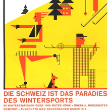 “Die Schweiz ist das Paradies des Wintersports” travel poster, Schweizerische Verkehrszentrale Zürich