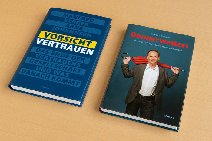 The covers of the two non-fiction books are entirely set in Acorde.