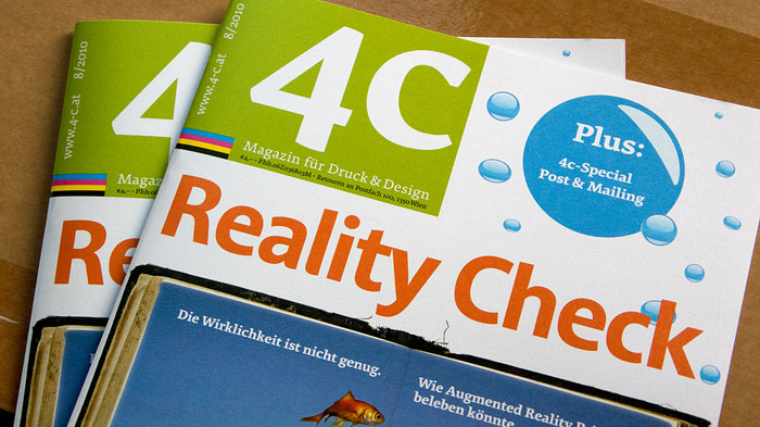 Cover of the printing and design magazine 4c using Acorde.