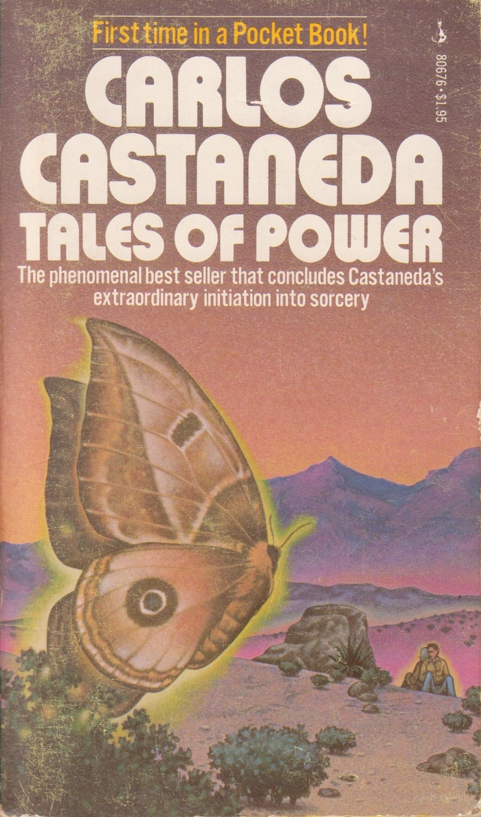 This paperback edition of Tales of Power (Pocket Books, 1976?) exhibits another variation of the 1970s “Bauhaus” style. It looks as if the designers wanted to use the same face as on the original jacket, but weren’t able to find the right font (because it had been modified), so they emulated it and replaced Aki’s pointed shapes for N and W with rounded ones that are similar to those found in Blippo Black or Expressa Heavy.