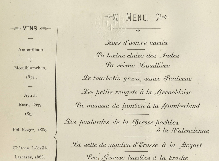 Menu detail.
