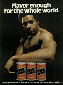 “Flavor enough” ad for Black Label beer