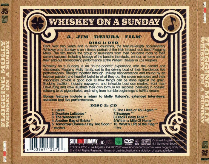 Flogging Molly – Whiskey On A Sunday album art 4