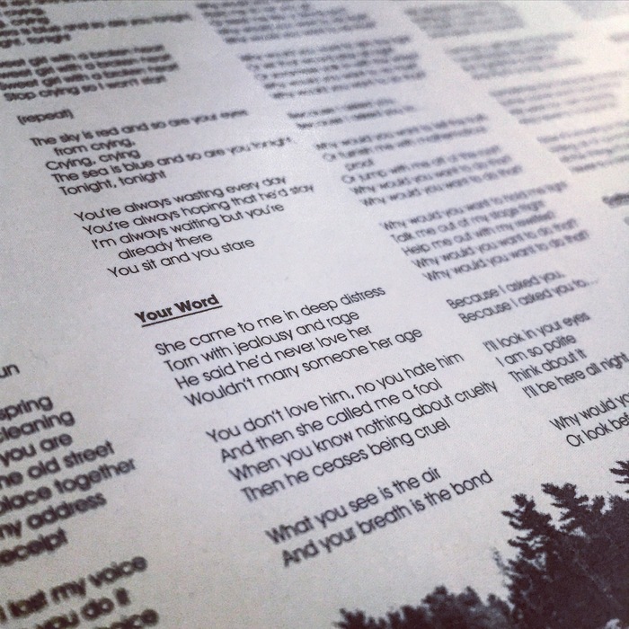 A close-up on the lyrics of ”Your Word,” one of my favorite songs from the new album.