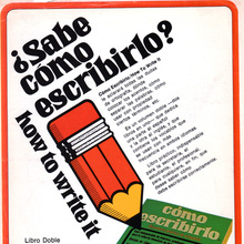 <cite>¿Sabe cómo escribirlo? / how to write it</cite> magazine ad