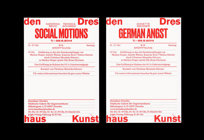 Kunsthaus Dresden: Social Motions / Demotape / German Angst 3