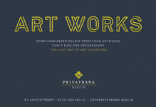 “Art Works” ad, Privatbank Berlin